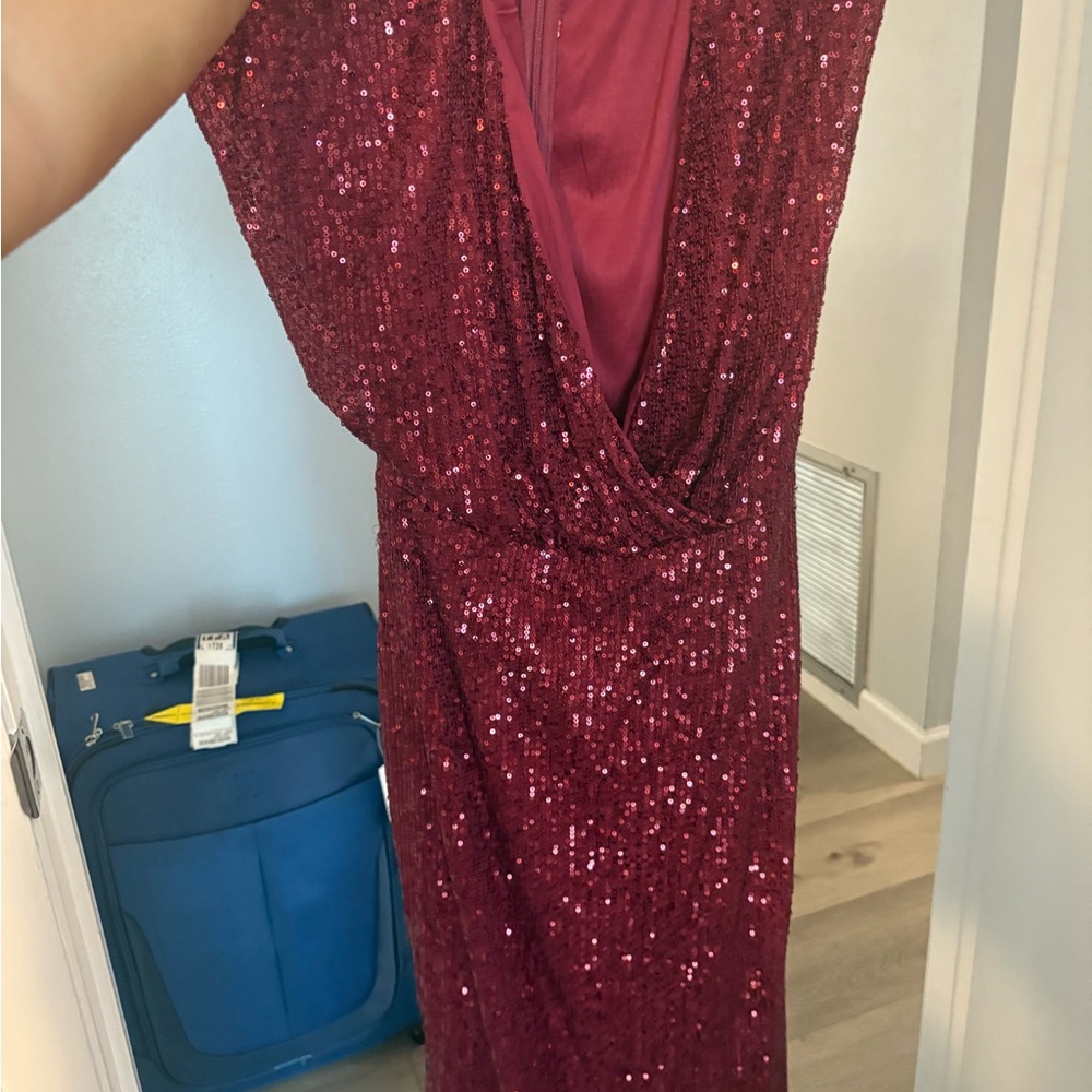 Baltic Born Burgundy Sequin Maxi Dress